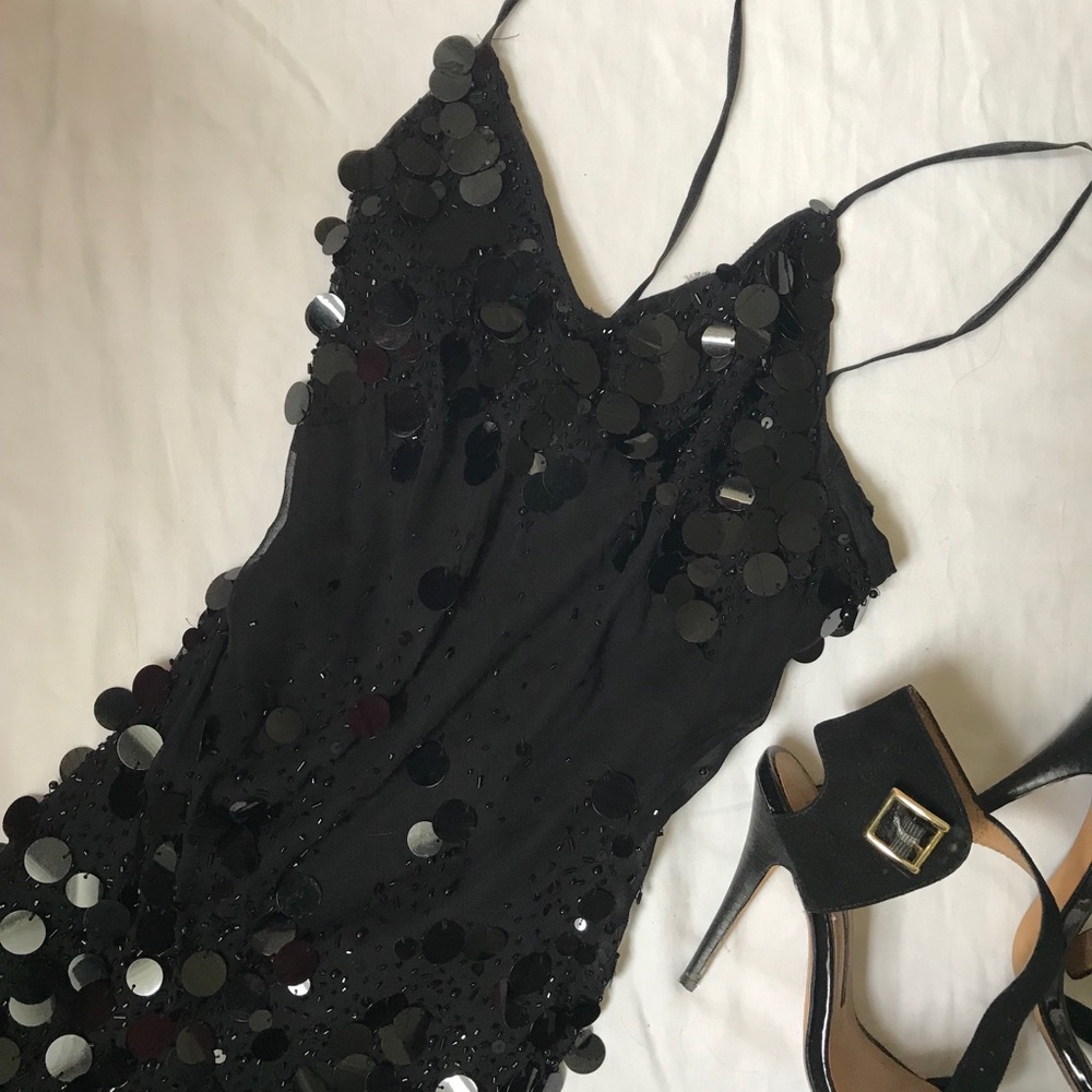 Black Sequin Party Dress